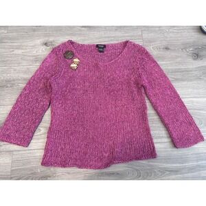 Vintage Peck & Peck Sweater Womens L Purple‎ Pink Cottagecore Grandmacore